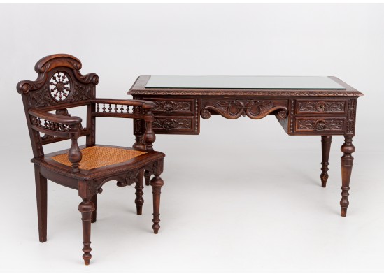 Desk with armchair