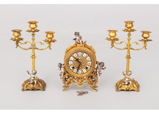 Clock with candlesticks