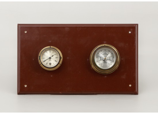 Interior detail (clock  and barometer)
