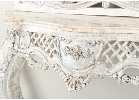 Console with mirror