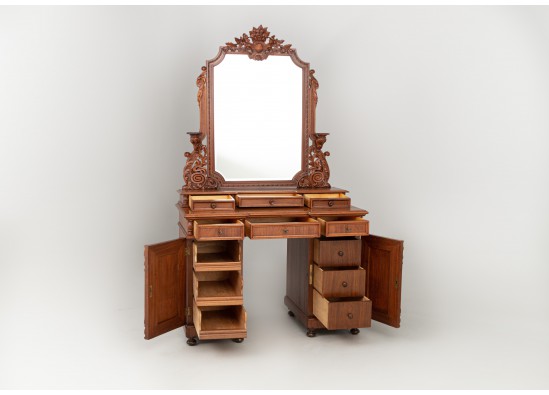 Desk-dressing table with mirror