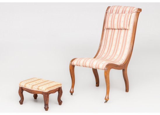 Chair with pouf