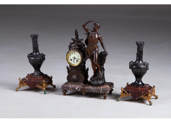 Clock and vases (2 items)