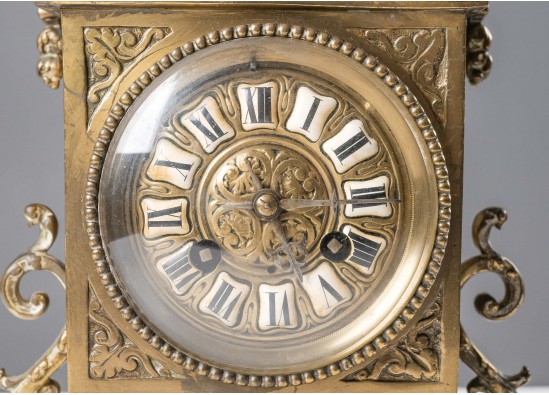 Clock and two candleholders