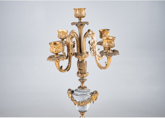 Clock and two candleholders