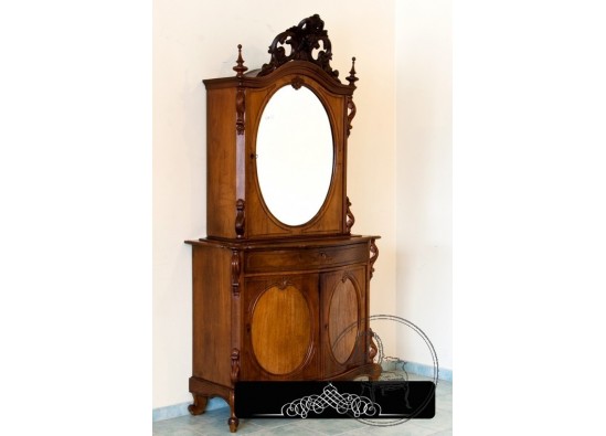 Old-fashioned dish cabinet